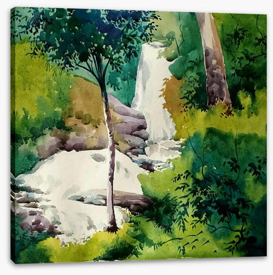 Green grass falls