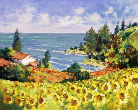 Sunflowers by the sea
