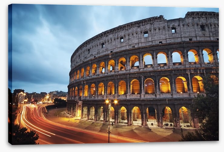 The Colosseum at dusk
