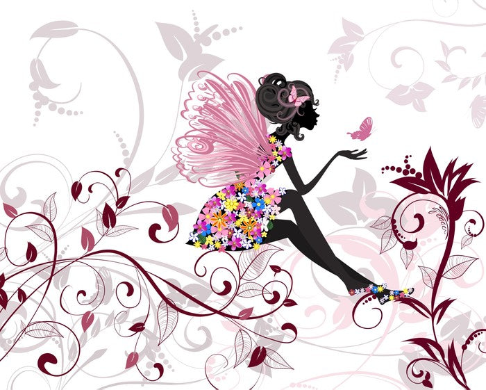 Flower fairy with butterflies