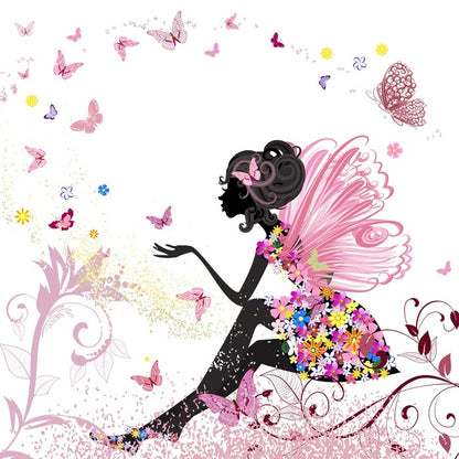 Flower fairy with butterflies