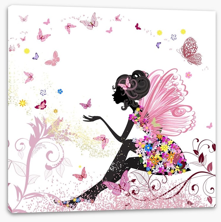 Flower fairy with butterflies
