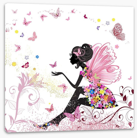 Flower fairy with butterflies