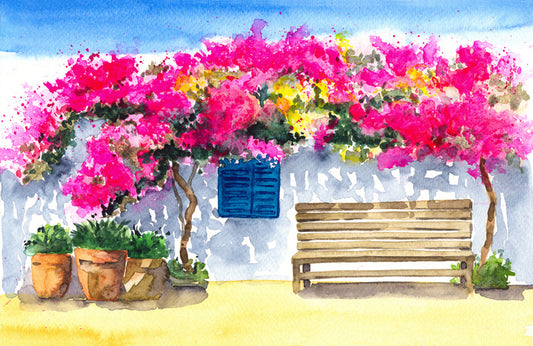 The bougainvillea bench