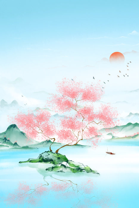 Blue lake sakura