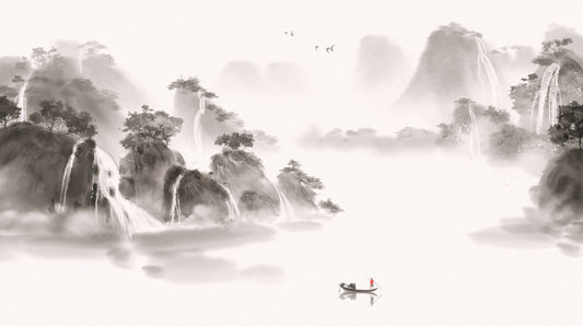 Lone fisherman lake