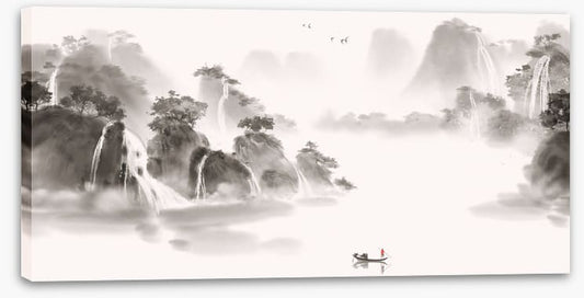Lone fisherman lake