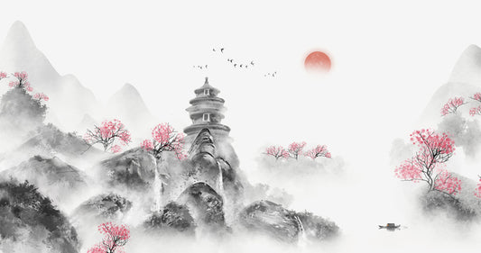 Spring sunrise pagoda