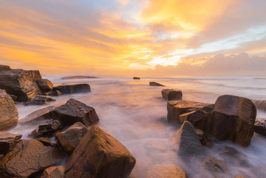 Sea stone sunrise