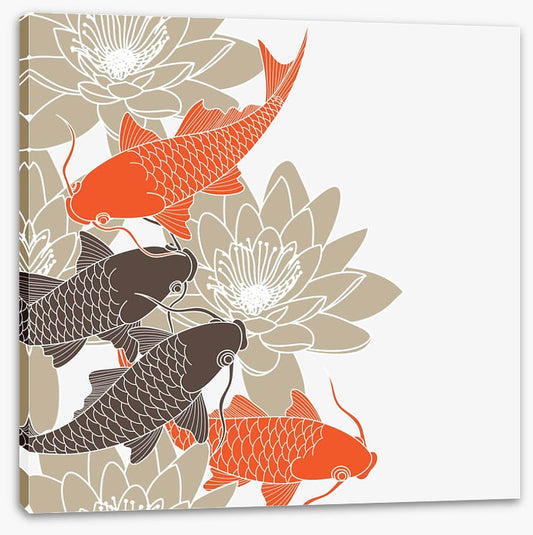 Lotus and koi