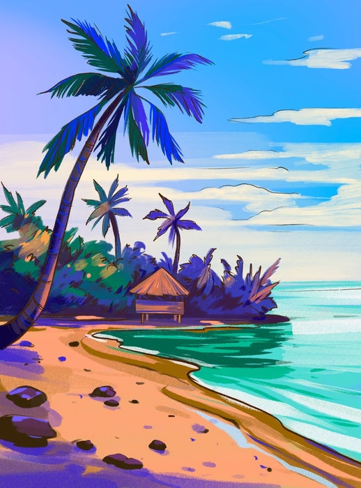 Blue sky beach