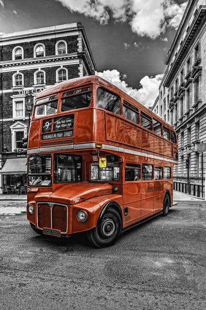 Bitonal double decker bus, London
