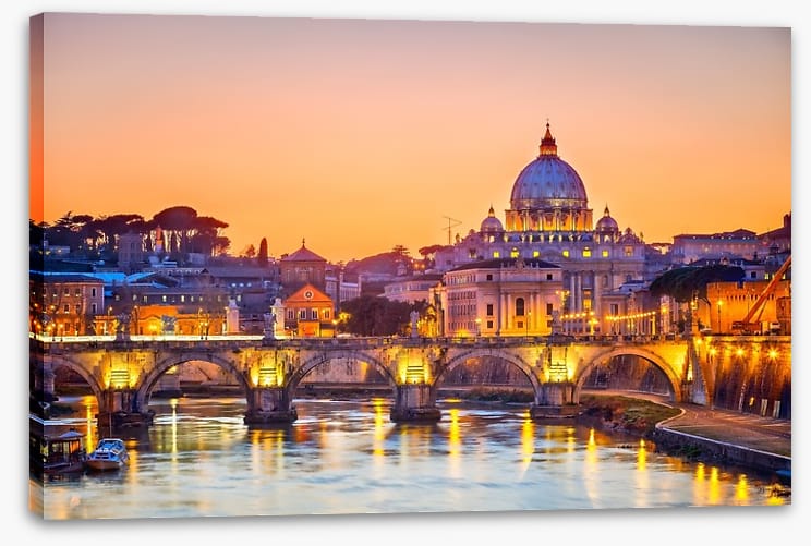 St. Peter's cathedral at night, Rome