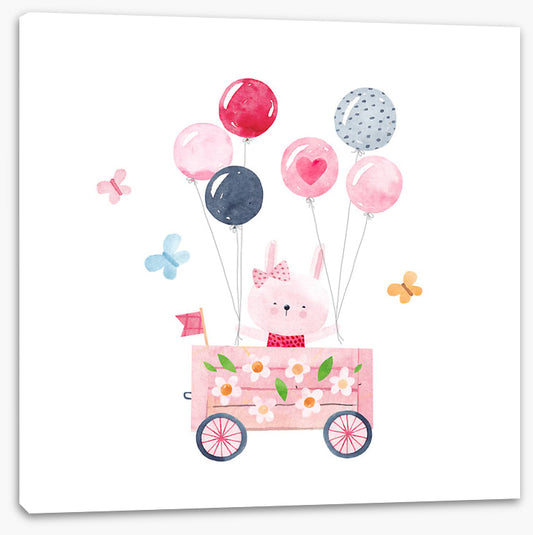 Pink balloon wagon