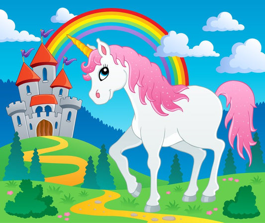 Rainbow castle unicorn