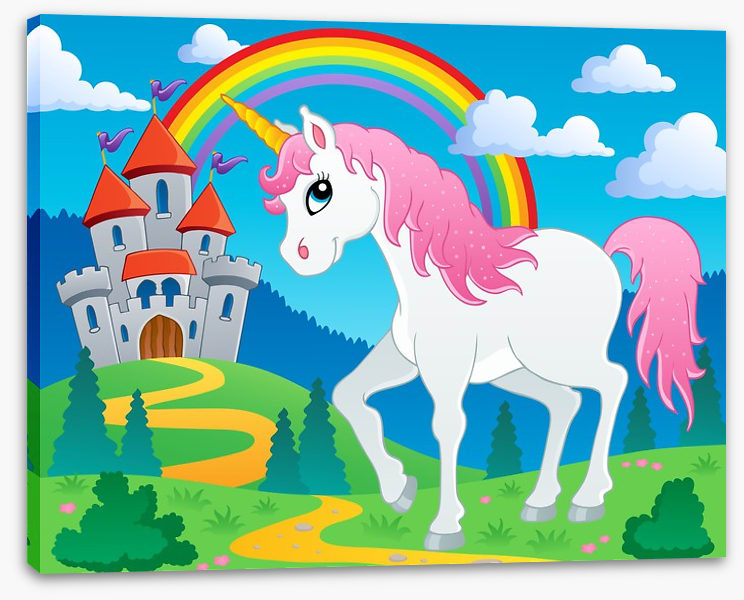 Rainbow castle unicorn