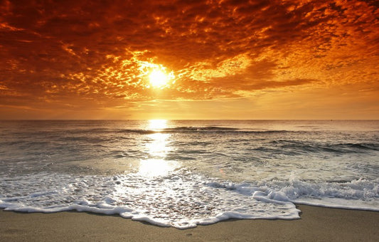 Fiery sunset over the sea