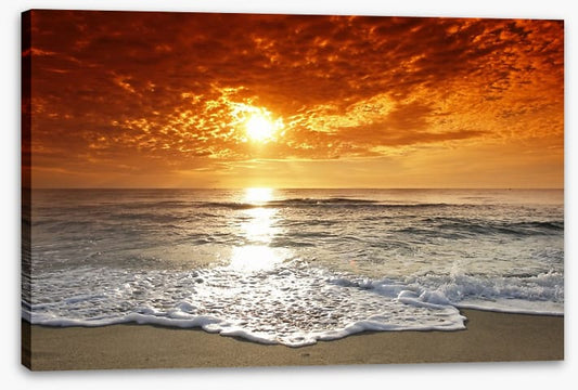 Fiery sunset over the sea