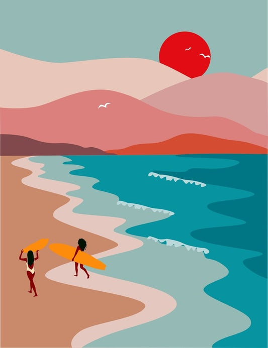Setting sun surf