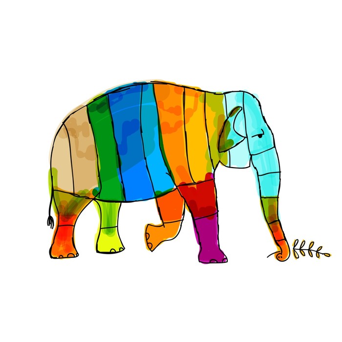 Rainbow elephant