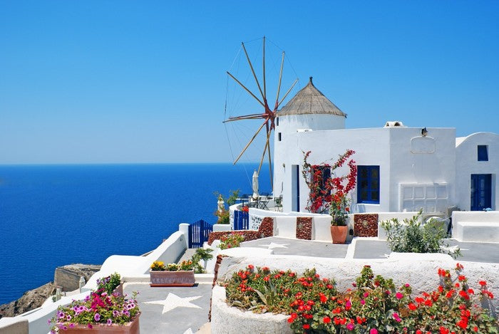 Oia windmill in Santorini, Greece
