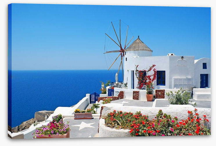 Oia windmill in Santorini, Greece
