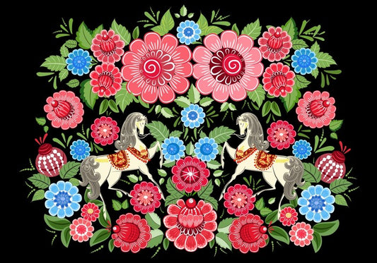 Fairy horses in flowers