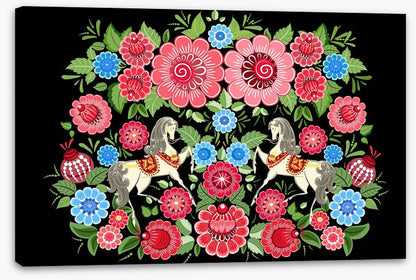 Fairy horses in flowers