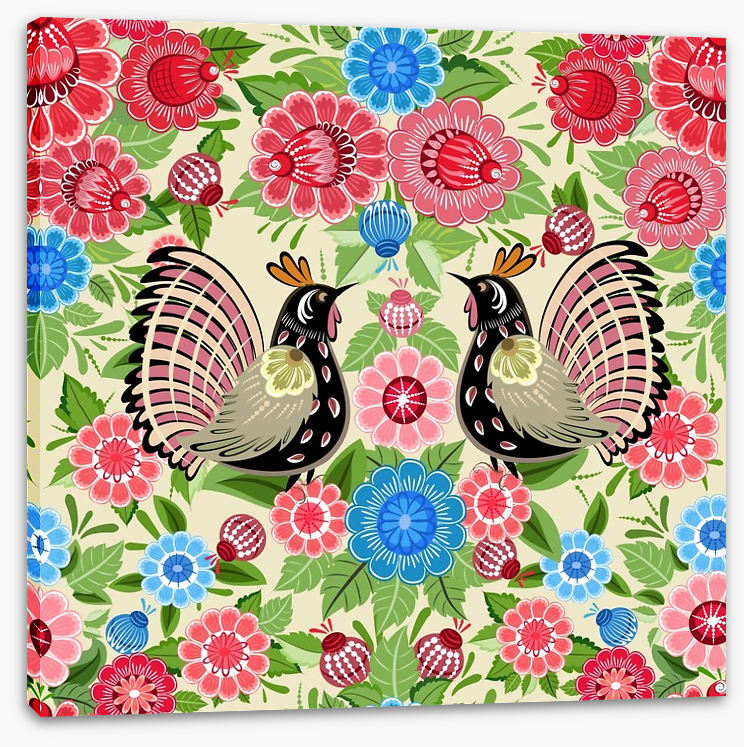 Birds and buds khokhloma