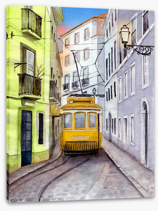 The old yellow tram