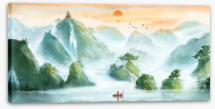 Fishing below the sunrise