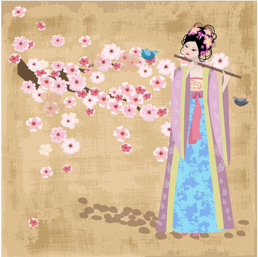 Flute and cherry blossom