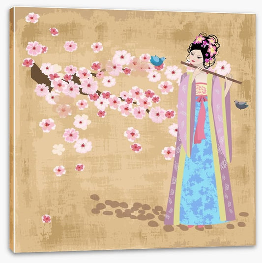 Flute and cherry blossom