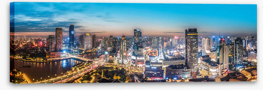 Ningbo nightfall panorama