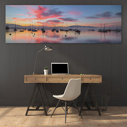 Sunrise and sailboats