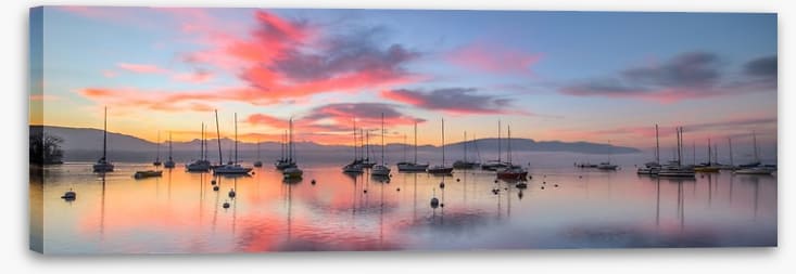 Sunrise and sailboats