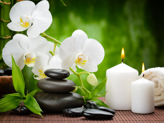 White orchid candlelight