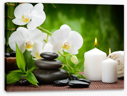 White orchid candlelight