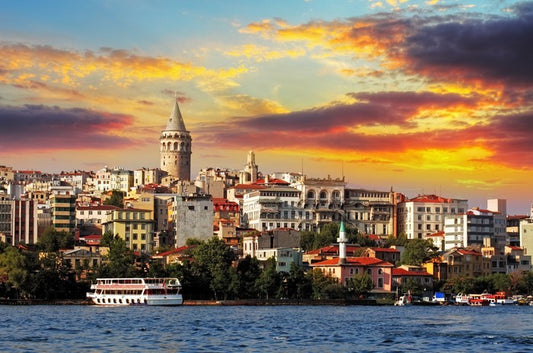 Istanbul skyline sunset