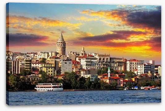 Istanbul skyline sunset