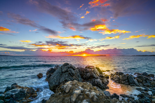 Golden cloud seascape
