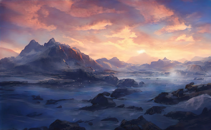 Misty mountain sunrise