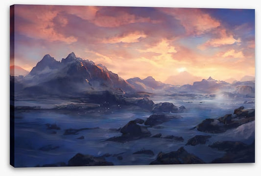 Misty mountain sunrise