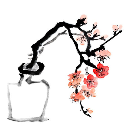 Plum blossoms in ink
