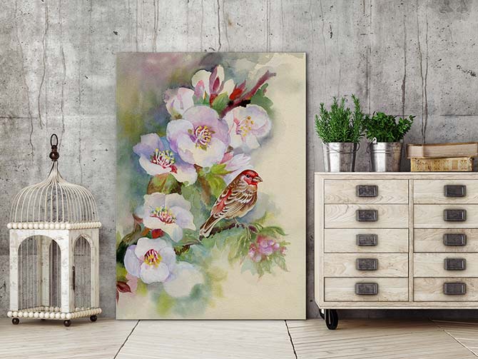Apple blossom bird