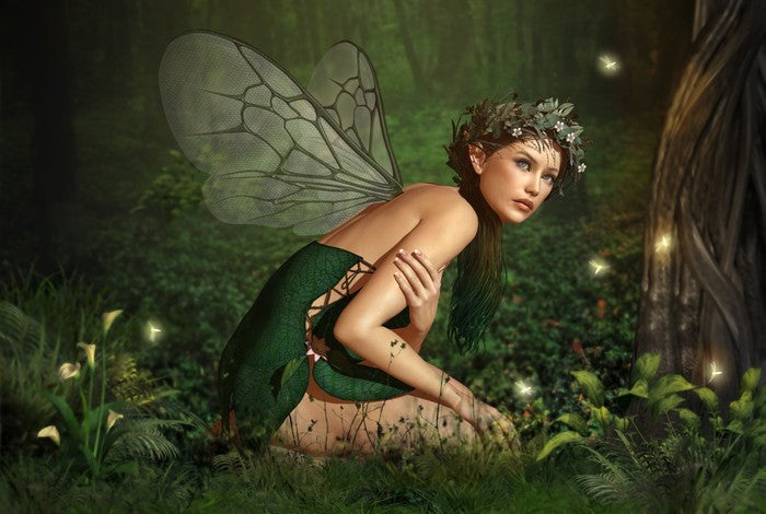 Forest nymph with fireflies