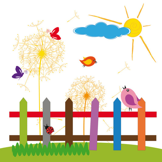 Garden fence birds