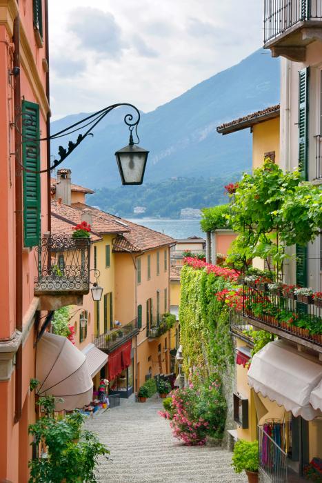 Village street in Lake Como, Italy