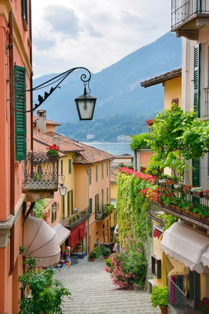 Village street in Lake Como, Italy
