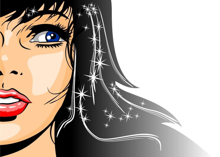 With sparkles in her hair